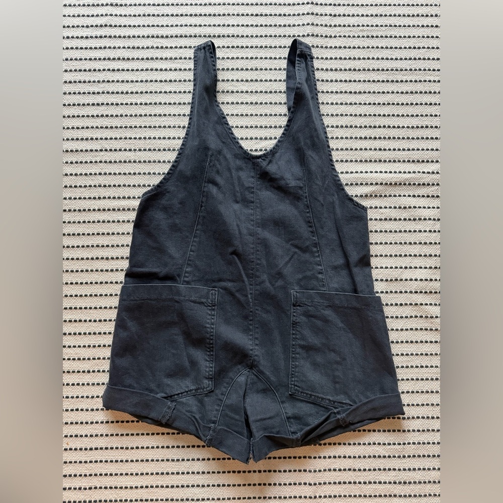 NWOT Free People High Roller Shortalls XS Black